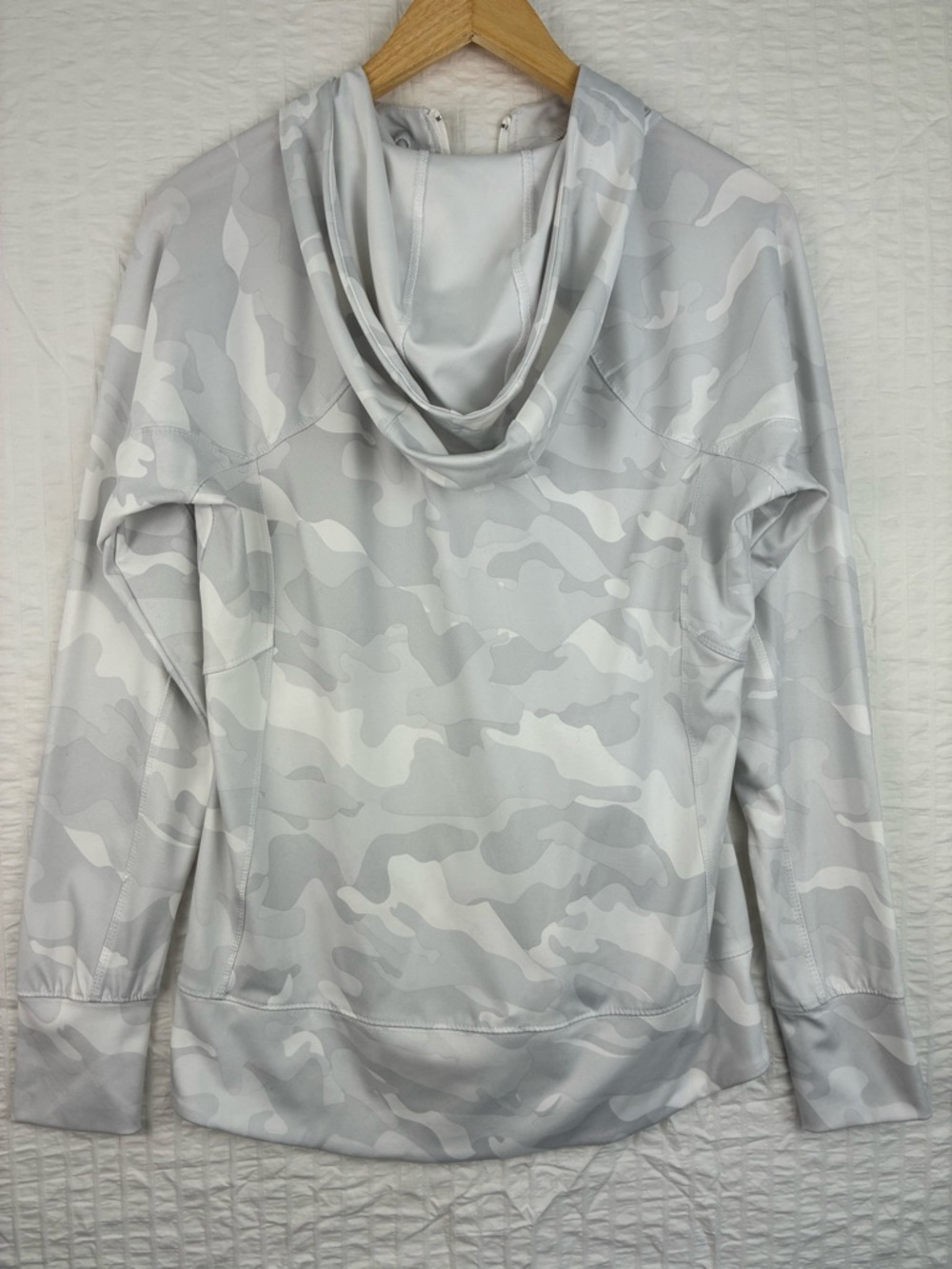 RBX Gray White Camo Zip Up Hoodie Athletic Jacket Size M Lightweight Stretch - Picture 4 of 7